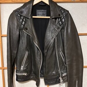 AllSaints cargo leather jacket